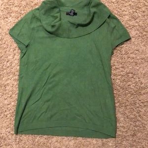 Green short sleeve cowl neck sweater